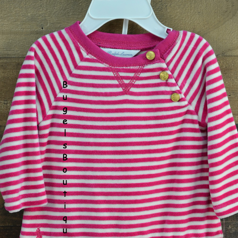 RALPH LAUREN Girls Velour Dress Size 6M & 9M